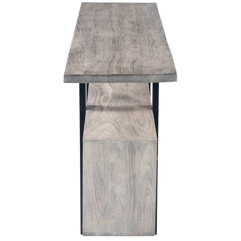 Raitis Gray Wood & Metal Sideboard By Homeroots | Cabinets | Modishstore - 3