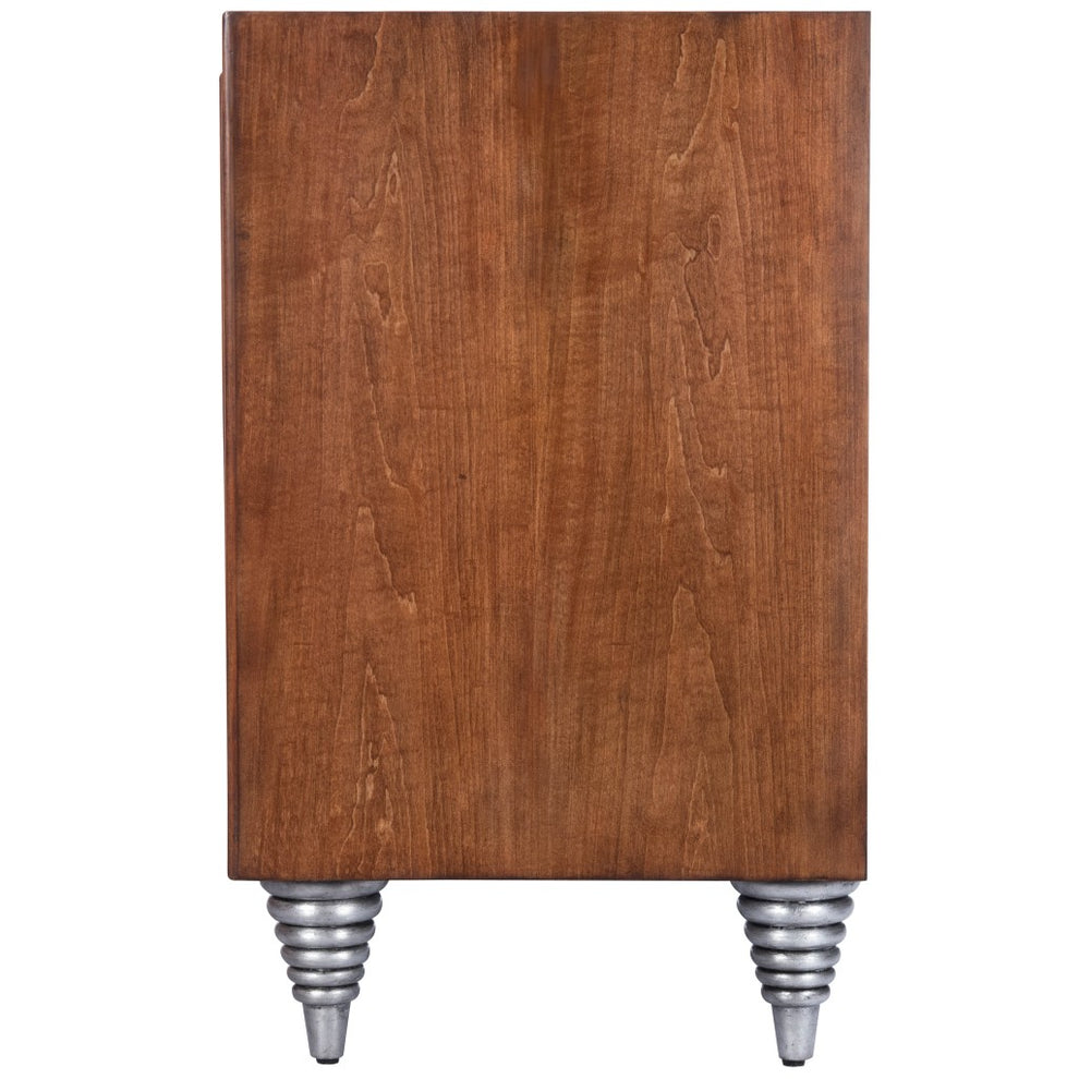 Shelly Leather & Capiz Shell Inlay Sideboard By Homeroots | Cabinets | Modishstore - 3