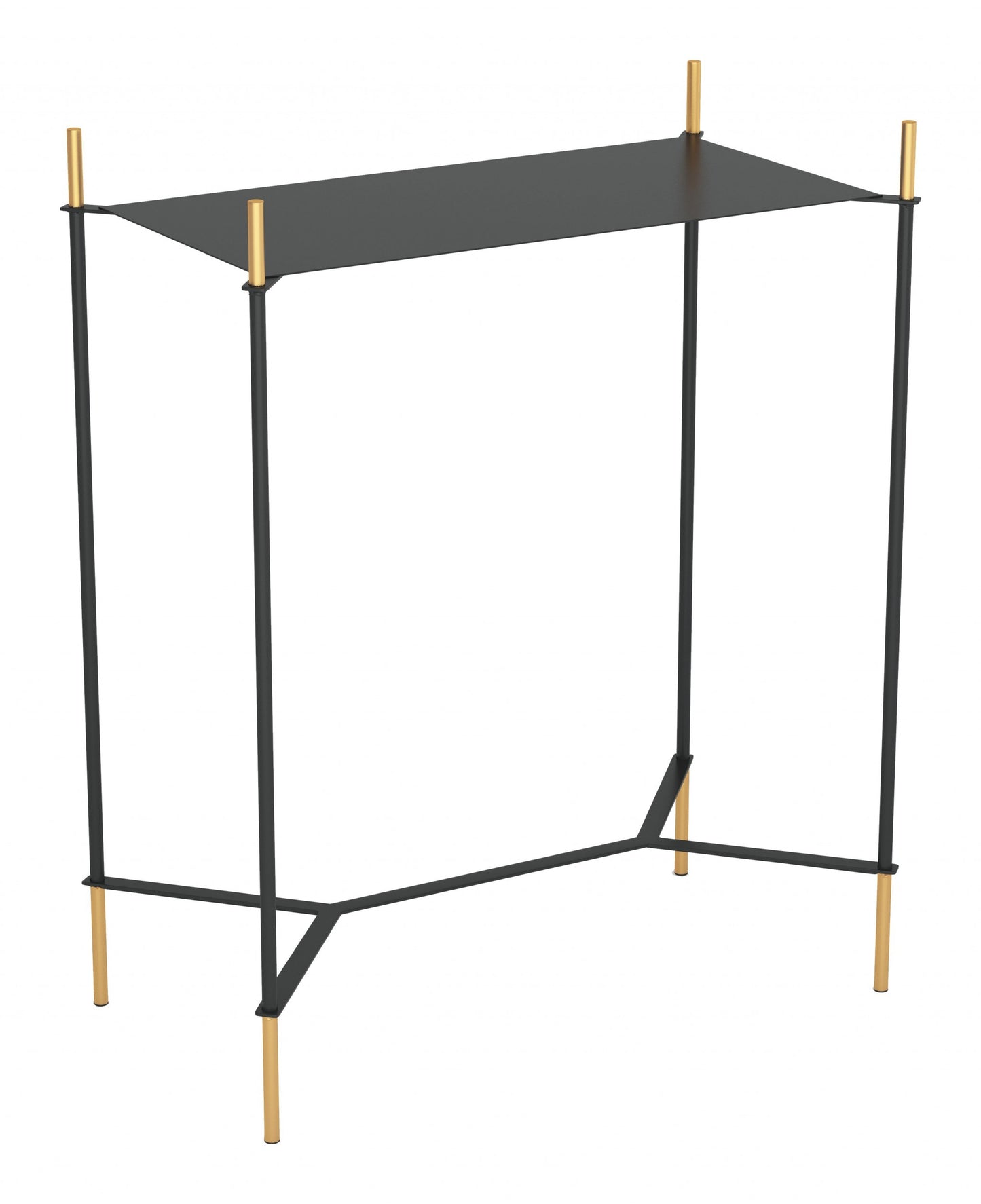 Moderna Black and Gold Accent Side Table By Homeroots | End Tables | Modishstore