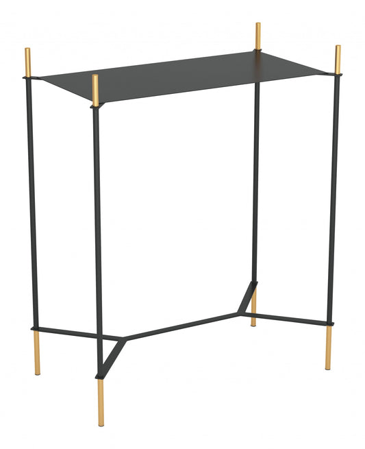 Moderna Black and Gold Accent Side Table By Homeroots