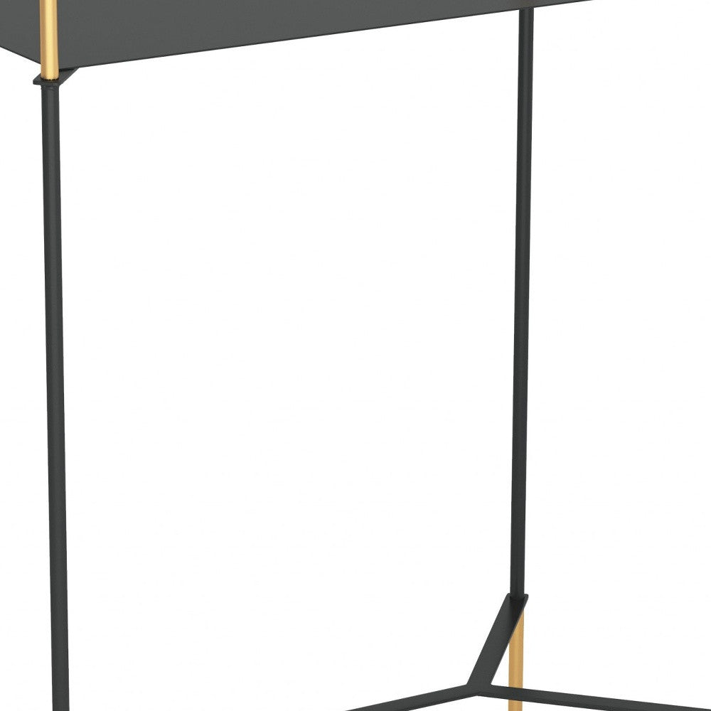 Moderna Black and Gold Accent Side Table By Homeroots