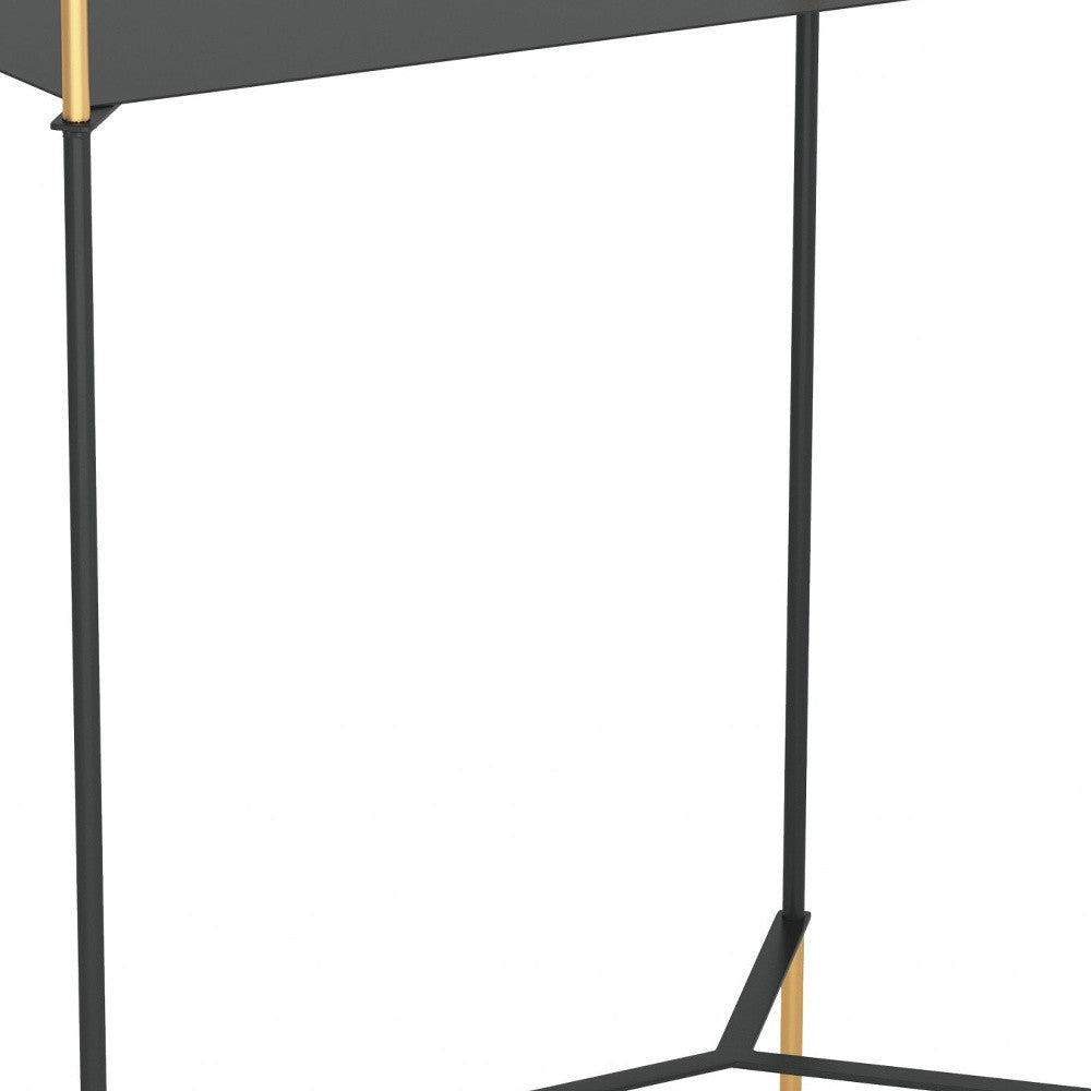 Moderna Black and Gold Accent Side Table By Homeroots | End Tables | Modishstore - 4