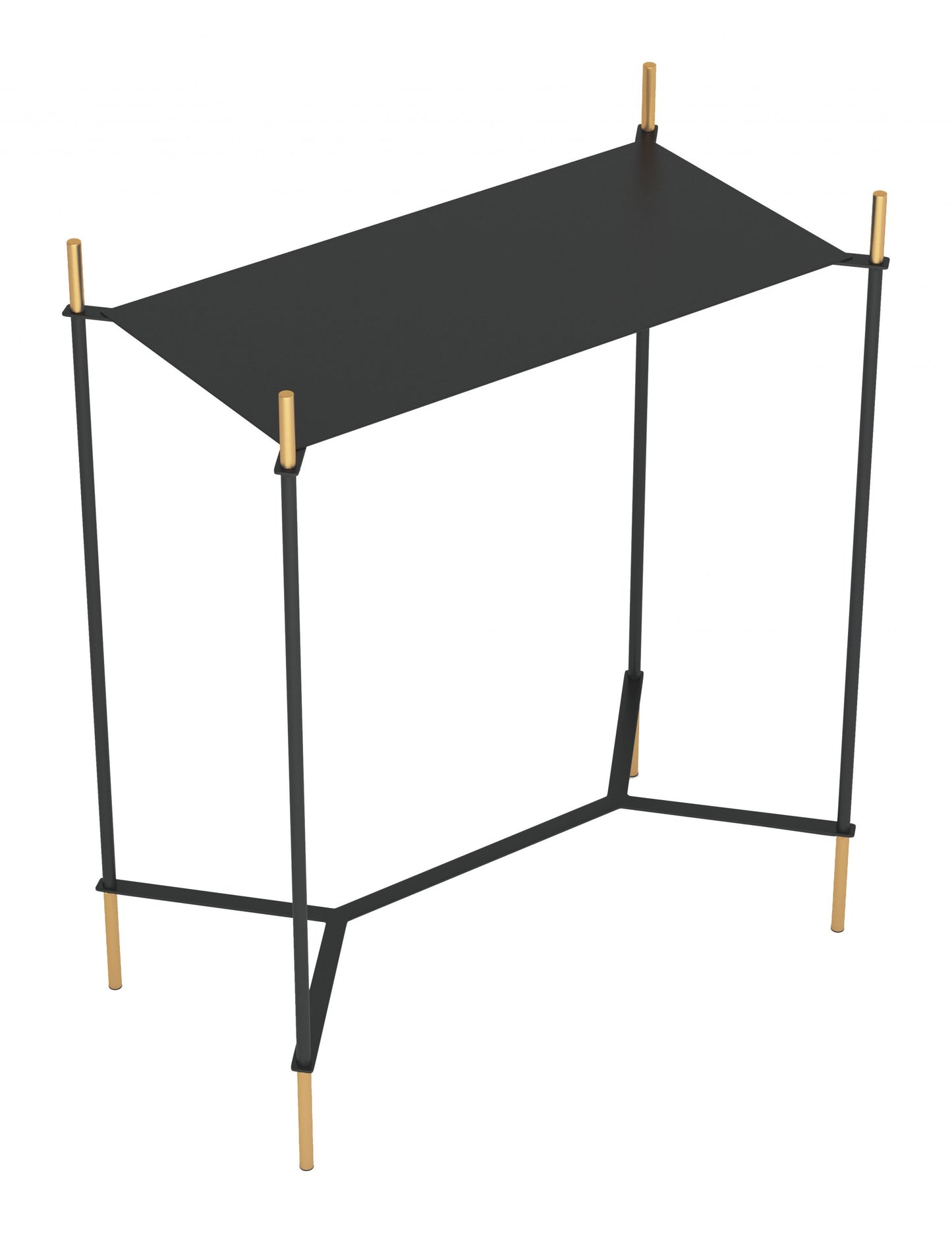 Moderna Black and Gold Accent Side Table By Homeroots | End Tables | Modishstore - 3