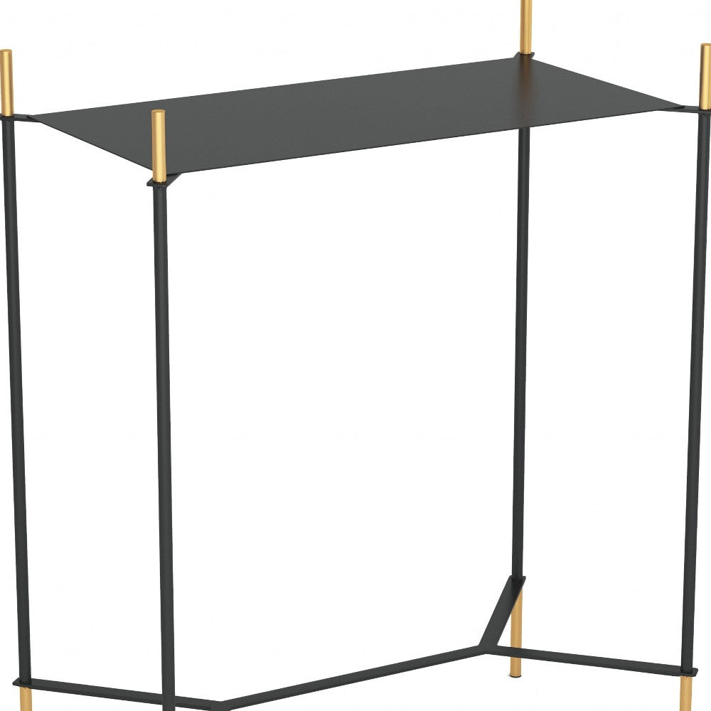Moderna Black and Gold Accent Side Table By Homeroots | End Tables | Modishstore - 5