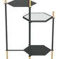 27" Gold And Black Glass End Table With Two Shelves By Homeroots | End Tables | Modishstore - 2