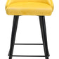 41" Yellow And Black Steel Low Back Bar Height Chair With Footrest By Homeroots