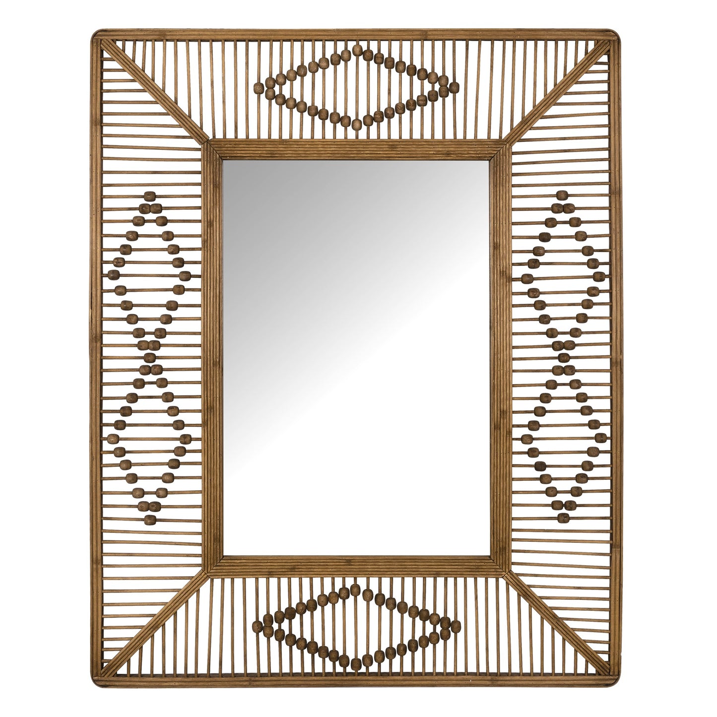 Bohemian Beaded Rectangle Wall Mirror By Homeroots | Mirrors | Modishstore