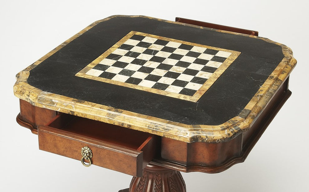 Fossil Stone Game Table By Homeroots - 389883 | Coffee Tables | Modishstore - 5