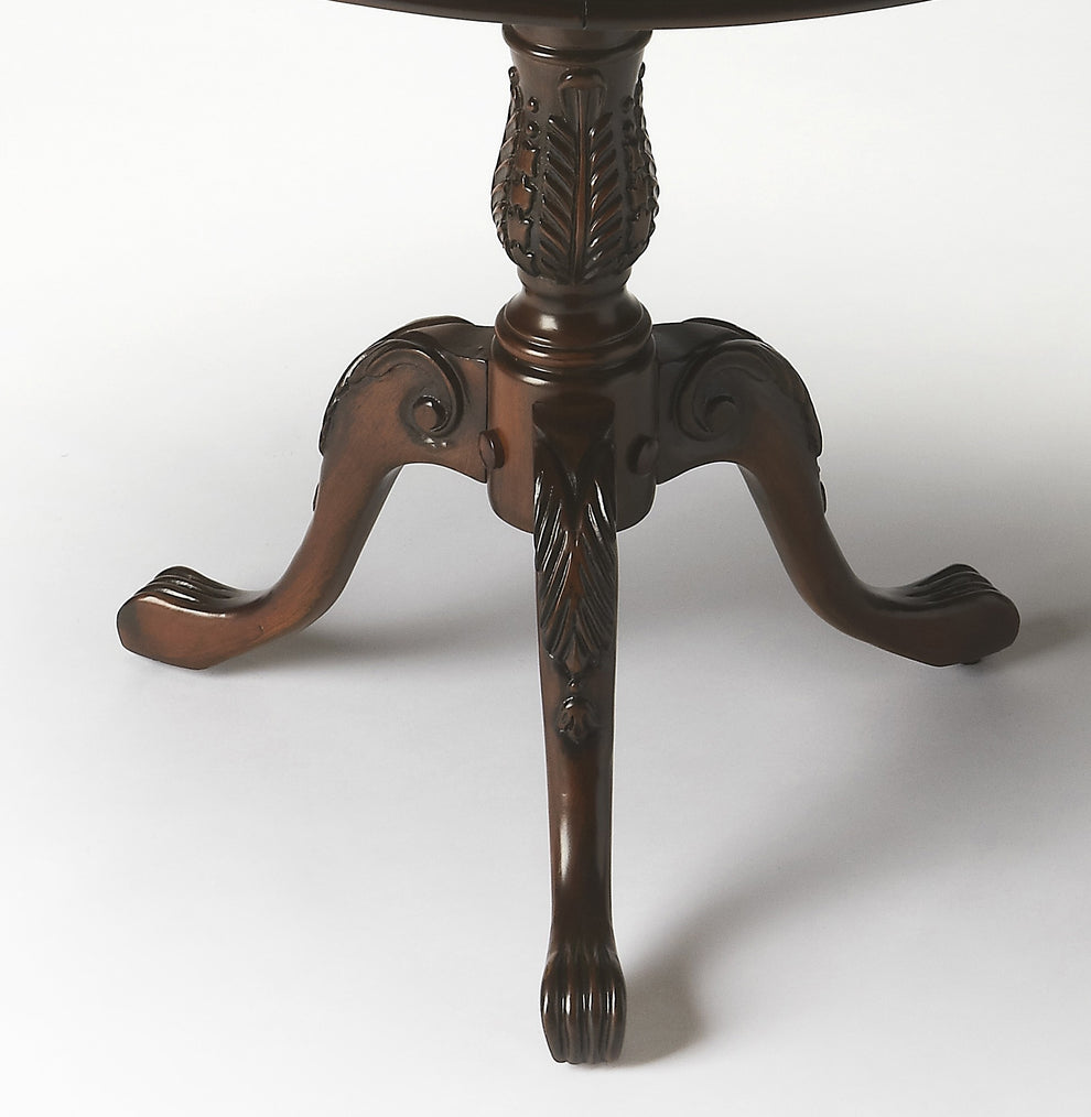 Traditional Cherry Round Pedestal Table By Homeroots | Coffee Tables | Modishstore - 3