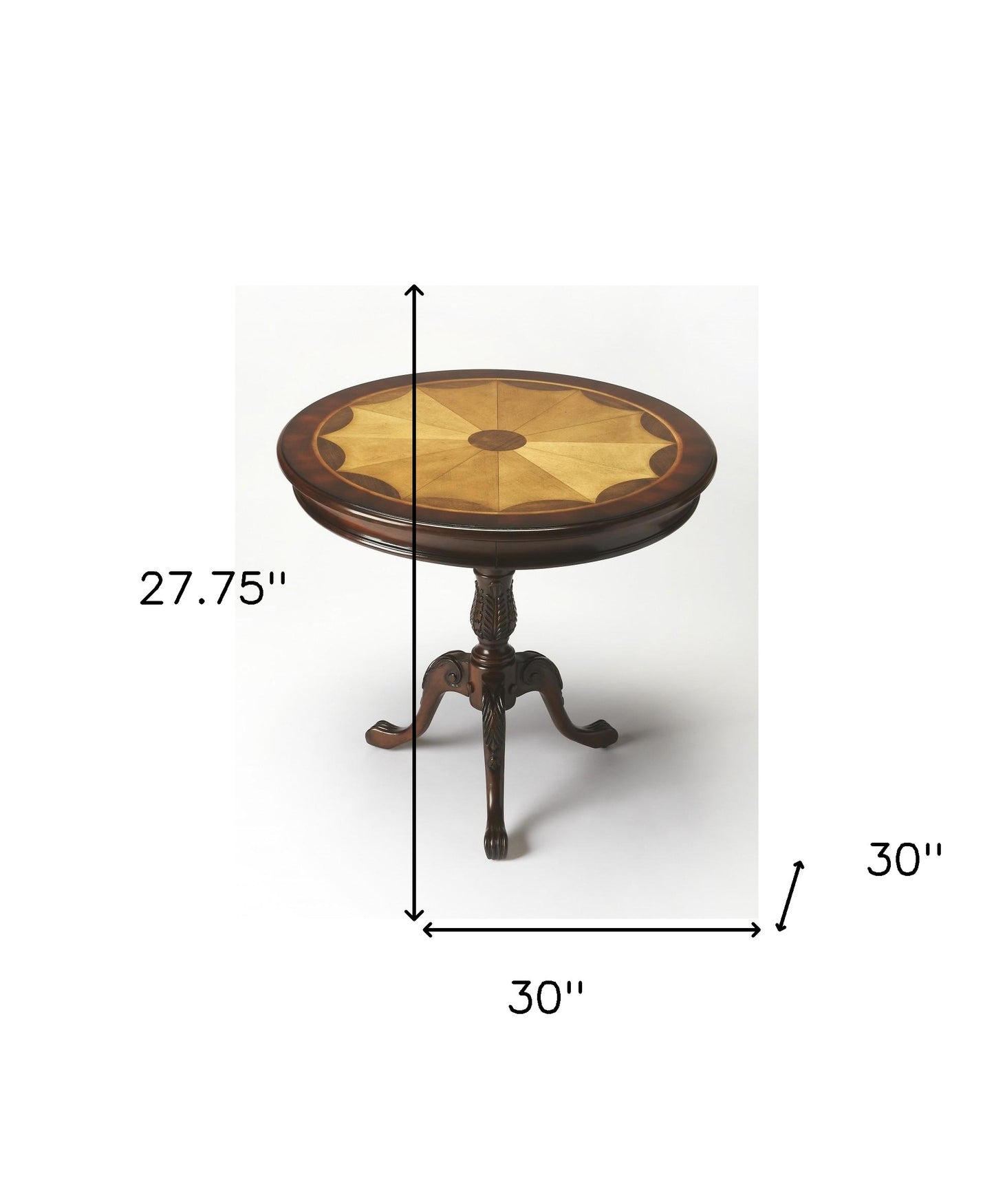 Traditional Cherry Round Pedestal Table By Homeroots