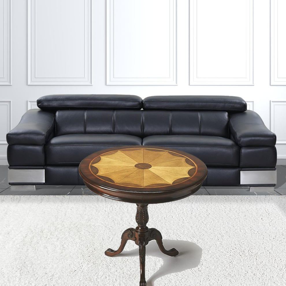 Traditional Cherry Round Pedestal Table By Homeroots | Coffee Tables | Modishstore - 2