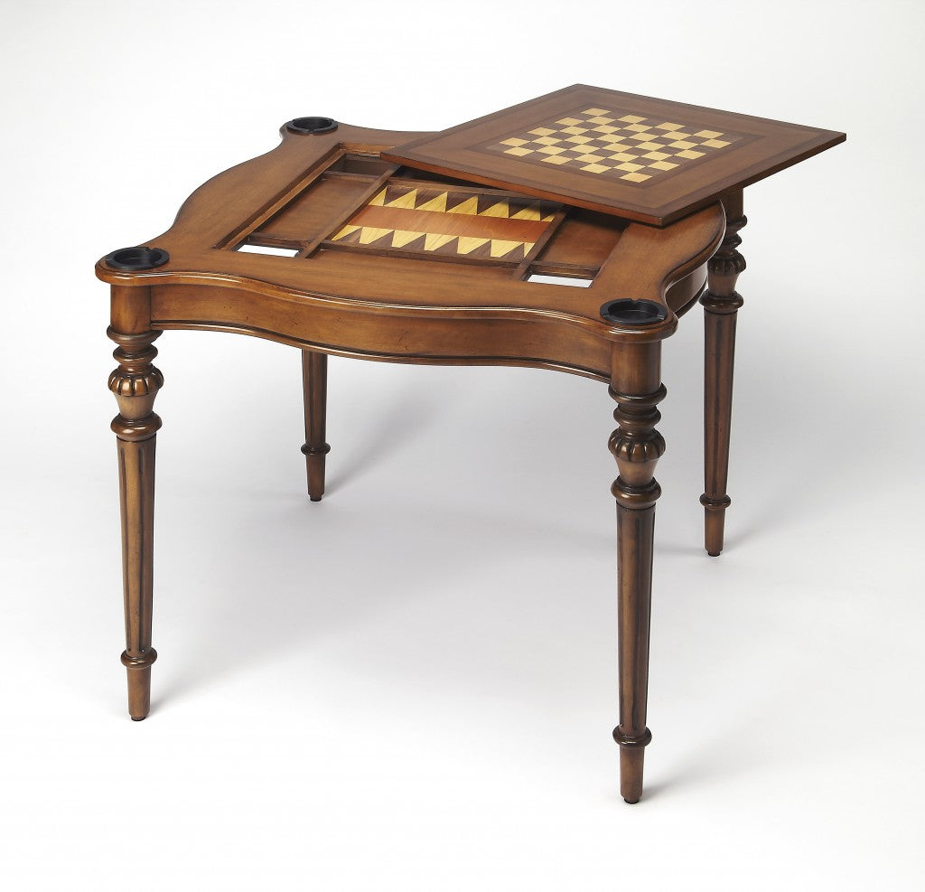 Antique Cherry Multi Game Table By Homeroots - 389893 | Coffee Tables | Modishstore - 2