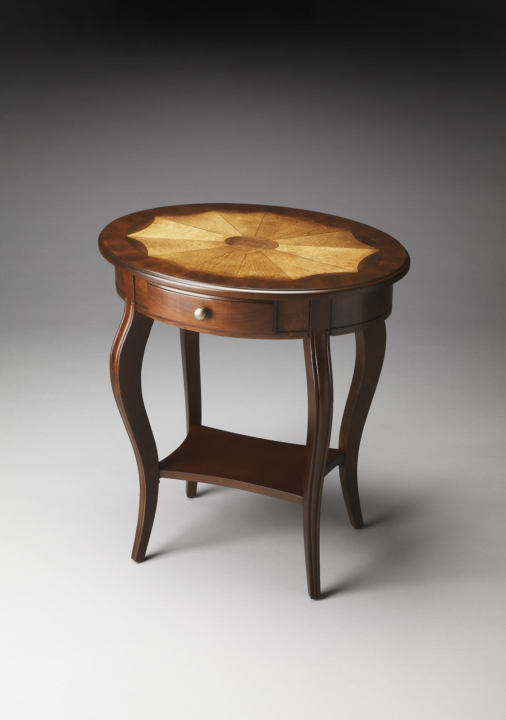 Traditional Cherry Oval Accent Table By Homeroots