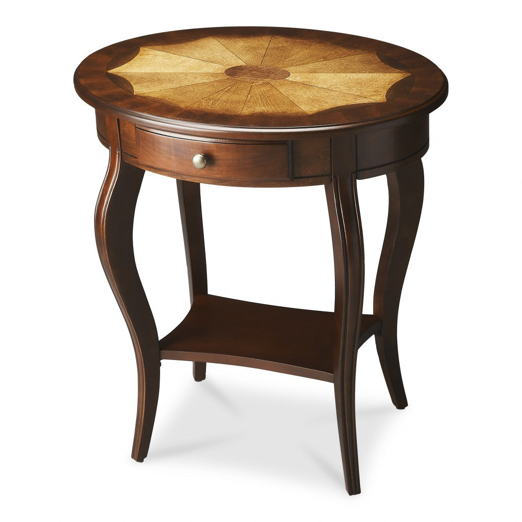 Traditional Cherry Oval Accent Table By Homeroots | Accent Tables | Modishstore - 4