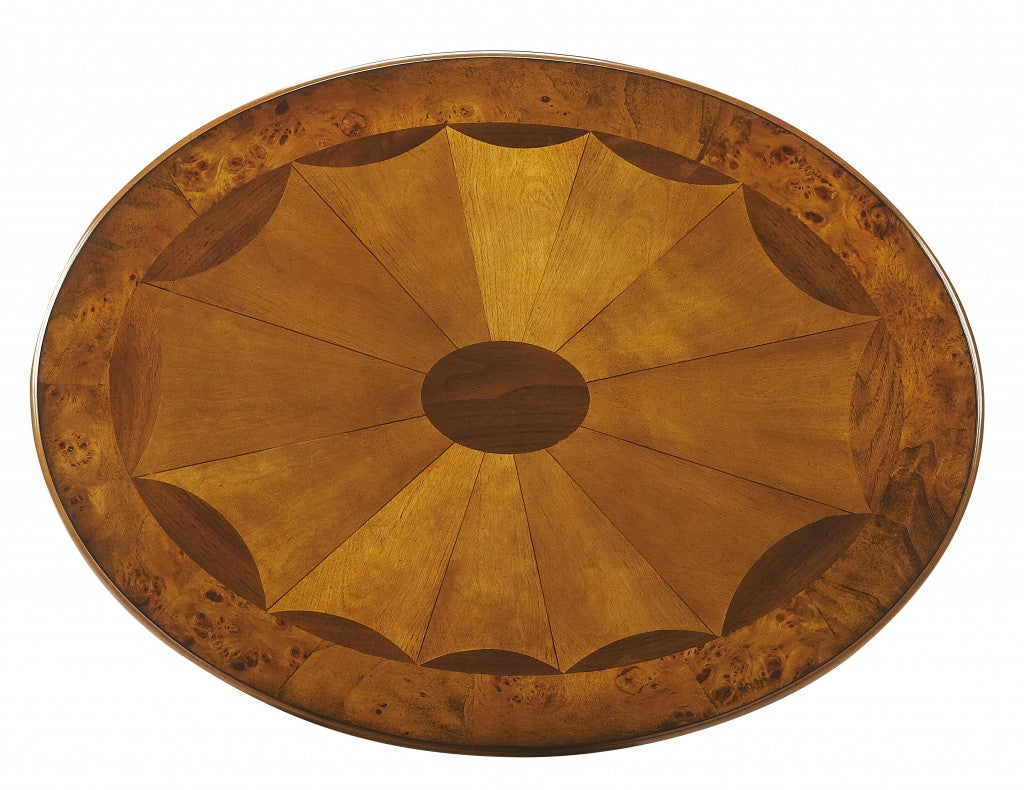 Olive Ash Burl Oval Accent Table By Homeroots | Coffee Tables | Modishstore