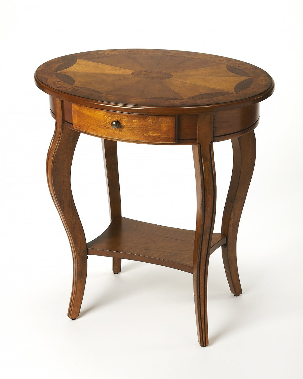 Olive Ash Burl Oval Accent Table By Homeroots | Coffee Tables | Modishstore - 2