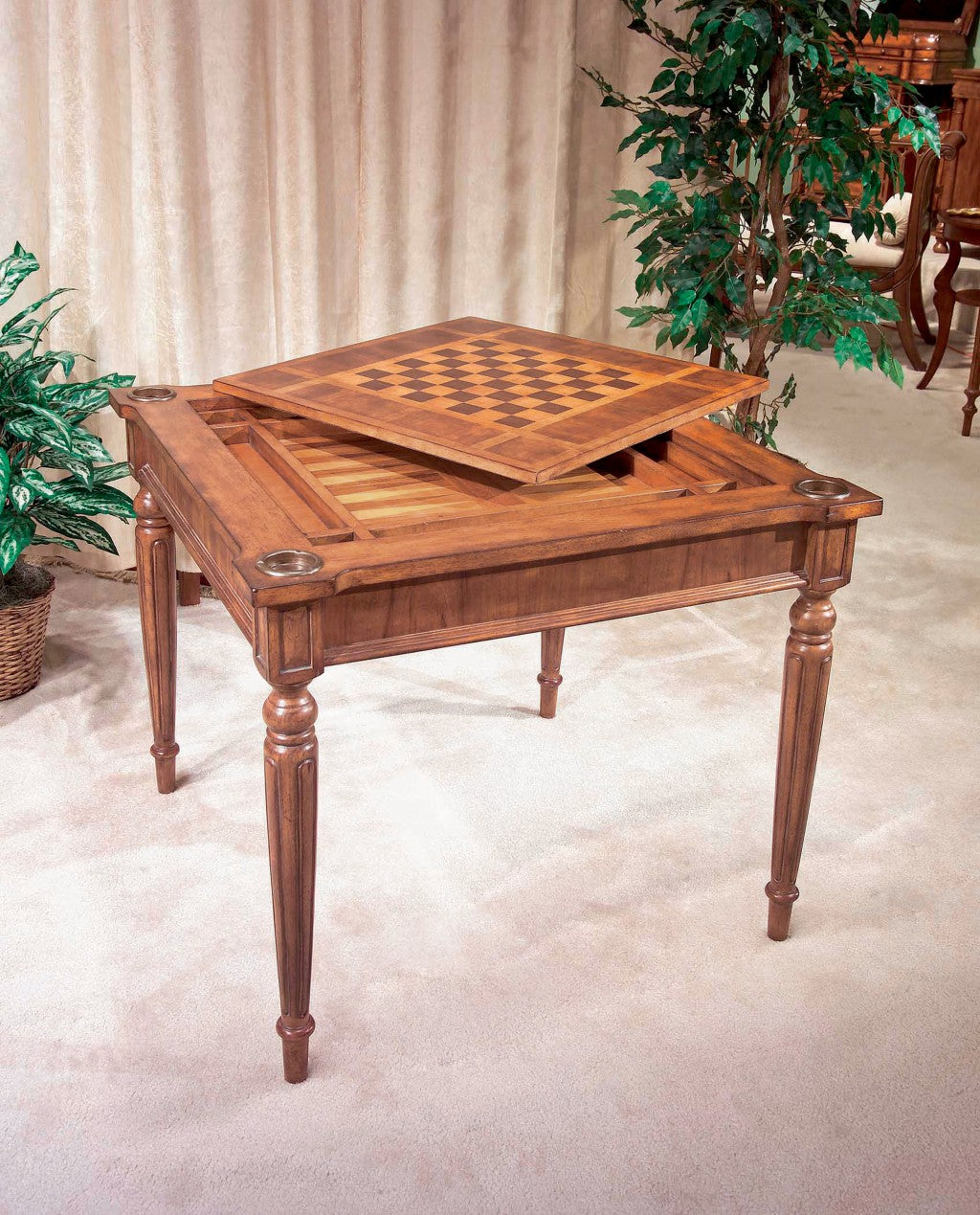 Antique Cherry Multi Game Table By Homeroots - 389910 | Accent Tables | Modishstore