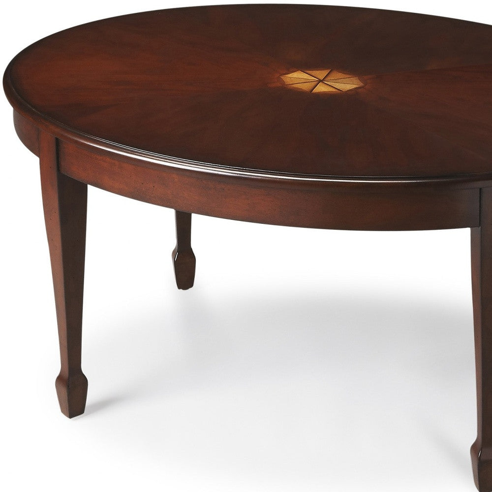 Traditional Cherry Oval Coffee Table By Homeroots | Coffee Tables | Modishstore - 5