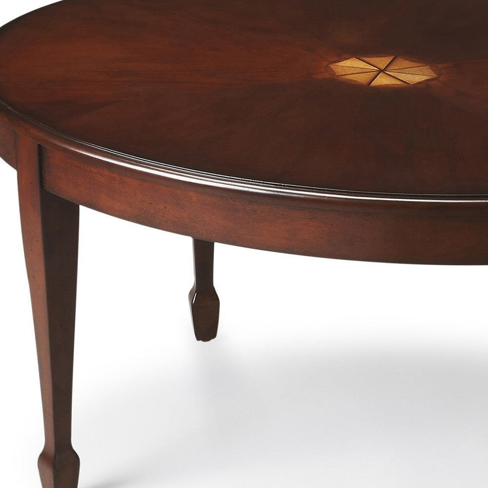 Traditional Cherry Oval Coffee Table By Homeroots | Coffee Tables | Modishstore - 6