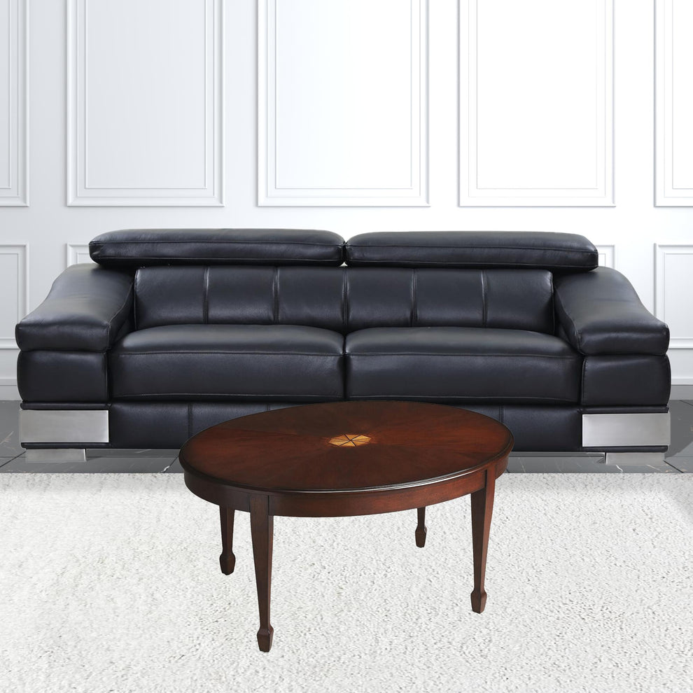 Traditional Cherry Oval Coffee Table By Homeroots | Coffee Tables | Modishstore - 3