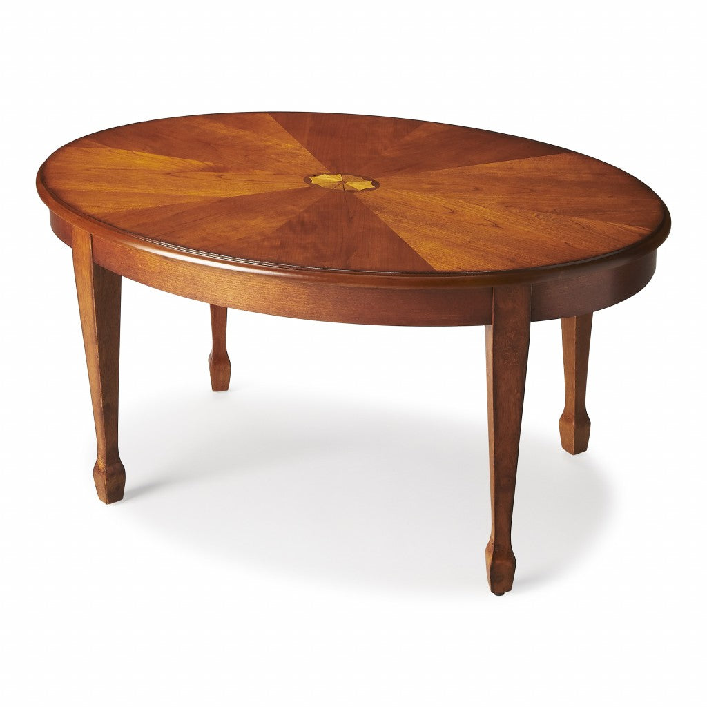 Olive Ash Burl Oval Coffee Table By Homeroots | Coffee Tables | Modishstore