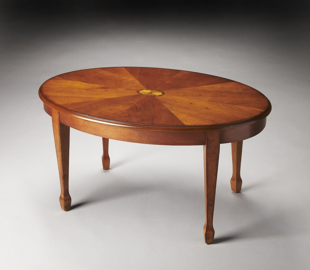 Olive Ash Burl Oval Coffee Table By Homeroots | Coffee Tables | Modishstore - 5