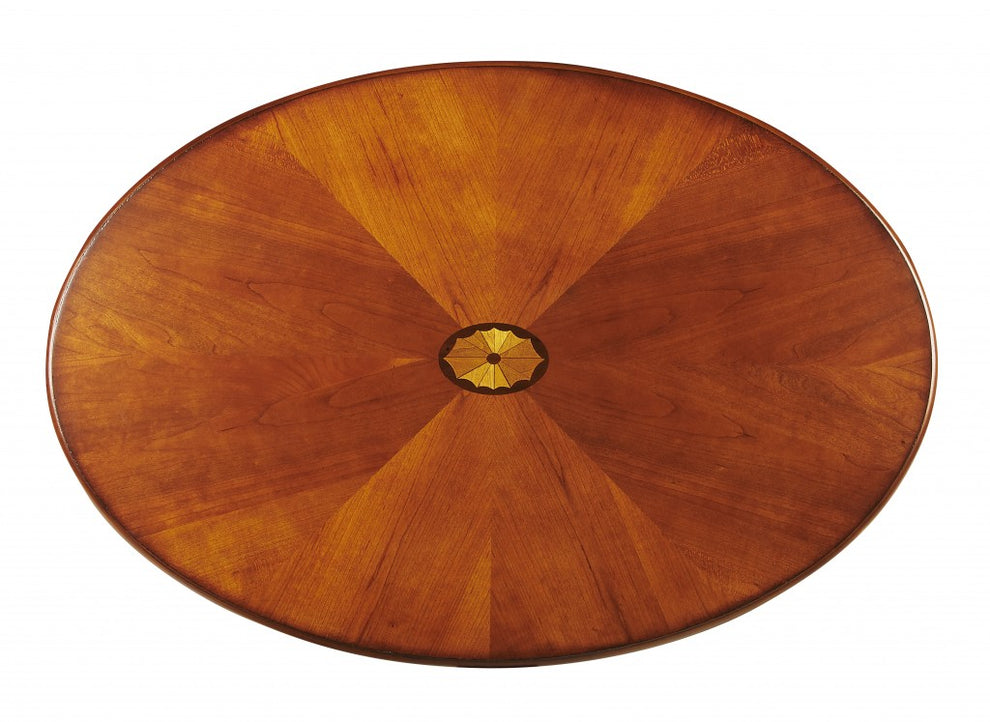 Olive Ash Burl Oval Coffee Table By Homeroots | Coffee Tables | Modishstore - 2