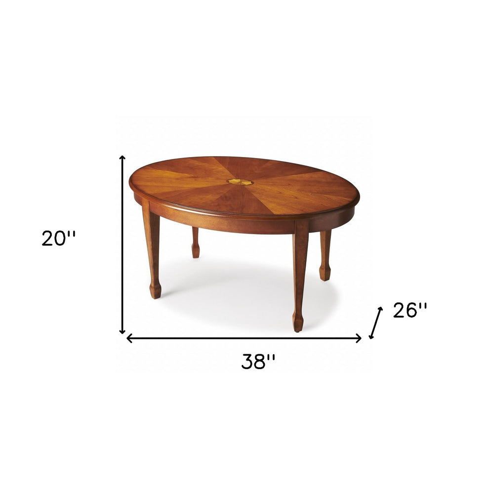 Olive Ash Burl Oval Coffee Table By Homeroots | Coffee Tables | Modishstore - 6