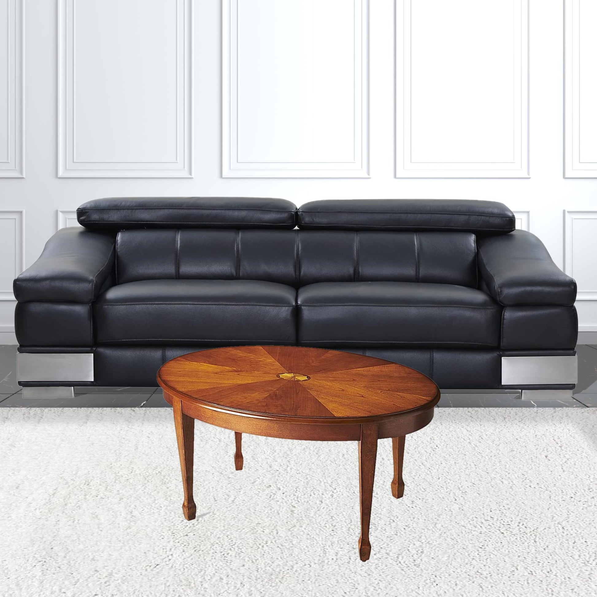 Olive Ash Burl Oval Coffee Table By Homeroots | Coffee Tables | Modishstore - 3