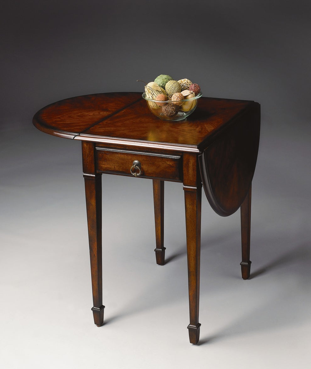 Traditional Cherry Drop Leaf Table By Homeroots | Accent Tables | Modishstore - 5