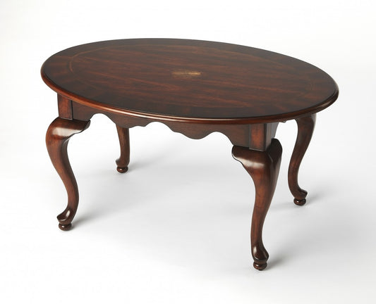 Traditional Traditional Cherry Oval Coffee Table By Homeroots | Coffee Tables | Modishstore