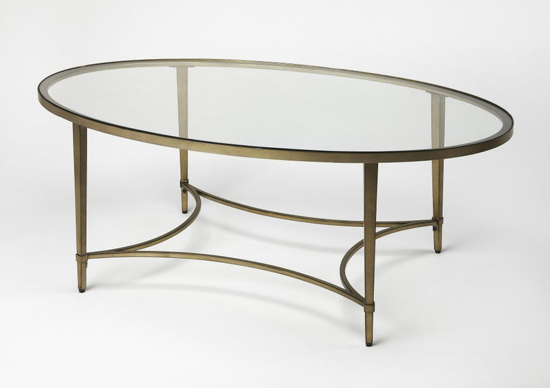 Golden Oval Coffee Table By Homeroots | Coffee Tables | Modishstore