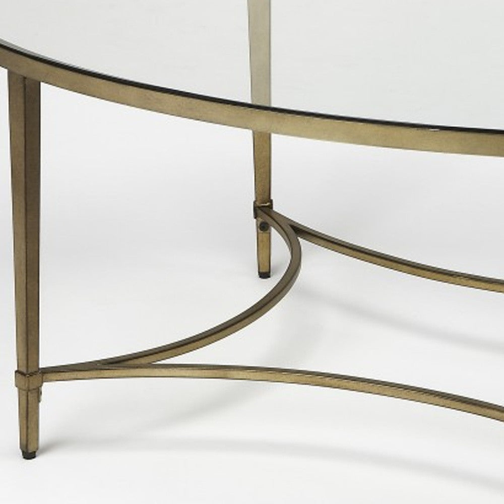 Golden Oval Coffee Table By Homeroots | Coffee Tables | Modishstore - 3