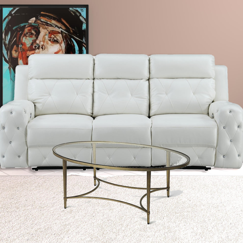 Golden Oval Coffee Table By Homeroots | Coffee Tables | Modishstore - 2