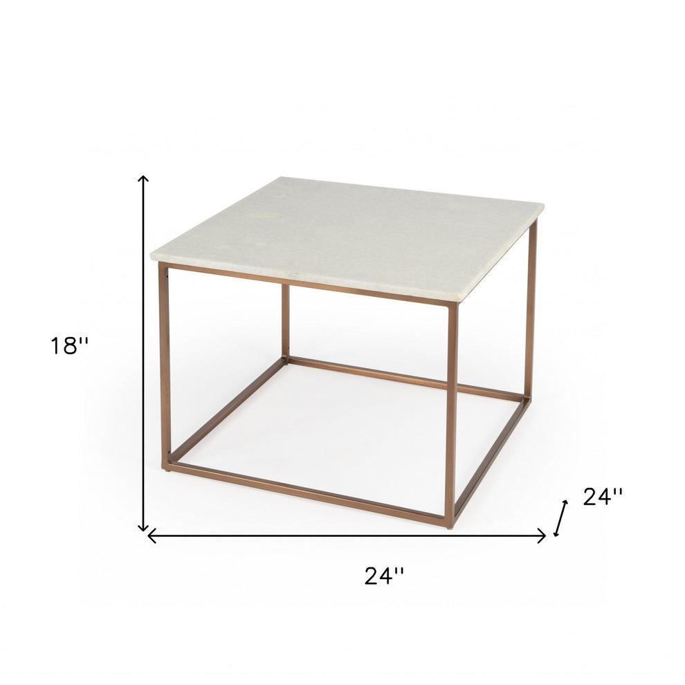 Marble and Metal Coffee Table By Homeroots | Coffee Tables | Modishstore - 7