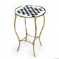Antique Gold Black and White Game Table By Homeroots