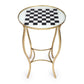 Antique Gold Black and White Game Table By Homeroots