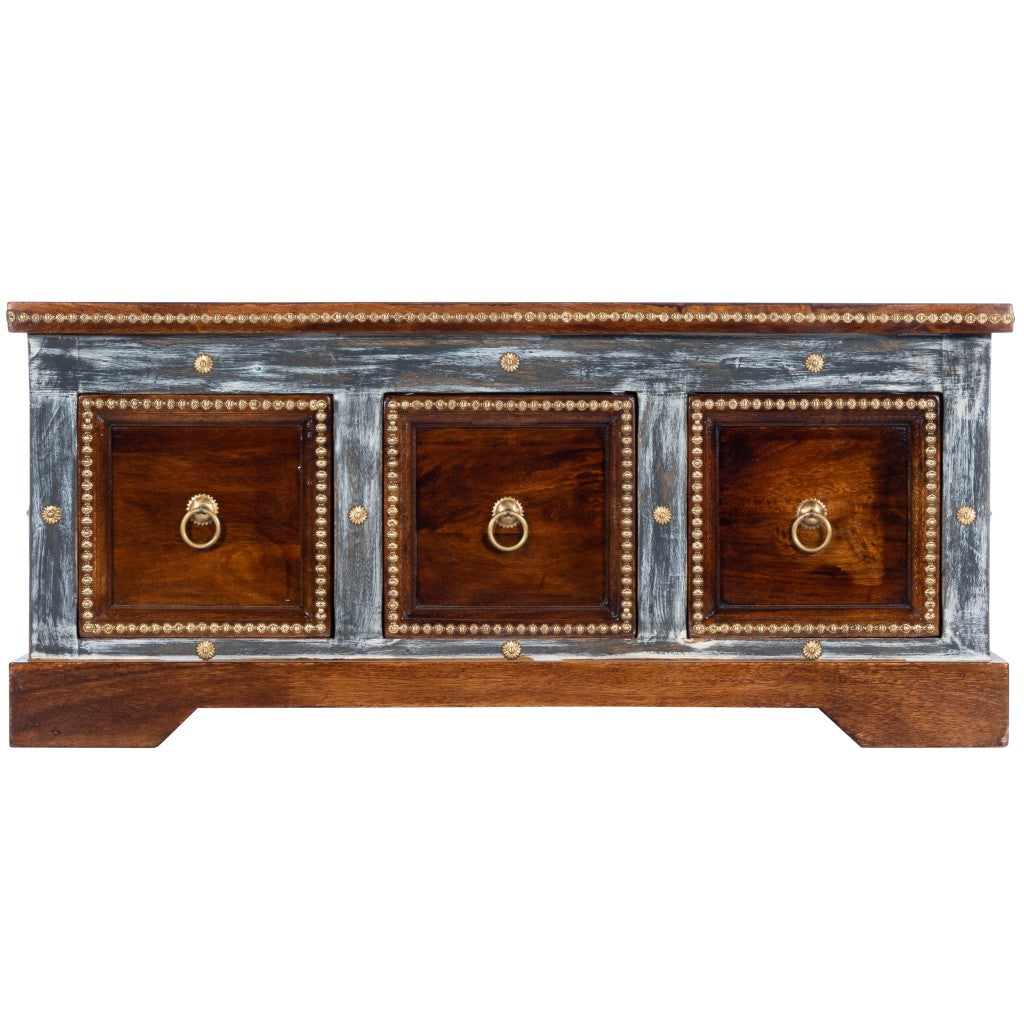Wood and Hand Painted Storage Coffee Table By Homeroots | Coffee Tables | Modishstore