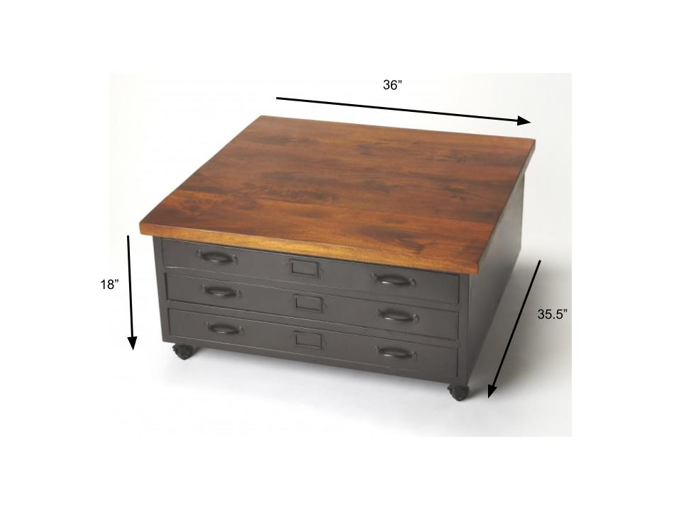 Industrial Chic Coffee Table By Homeroots | Coffee Tables | Modishstore - 2