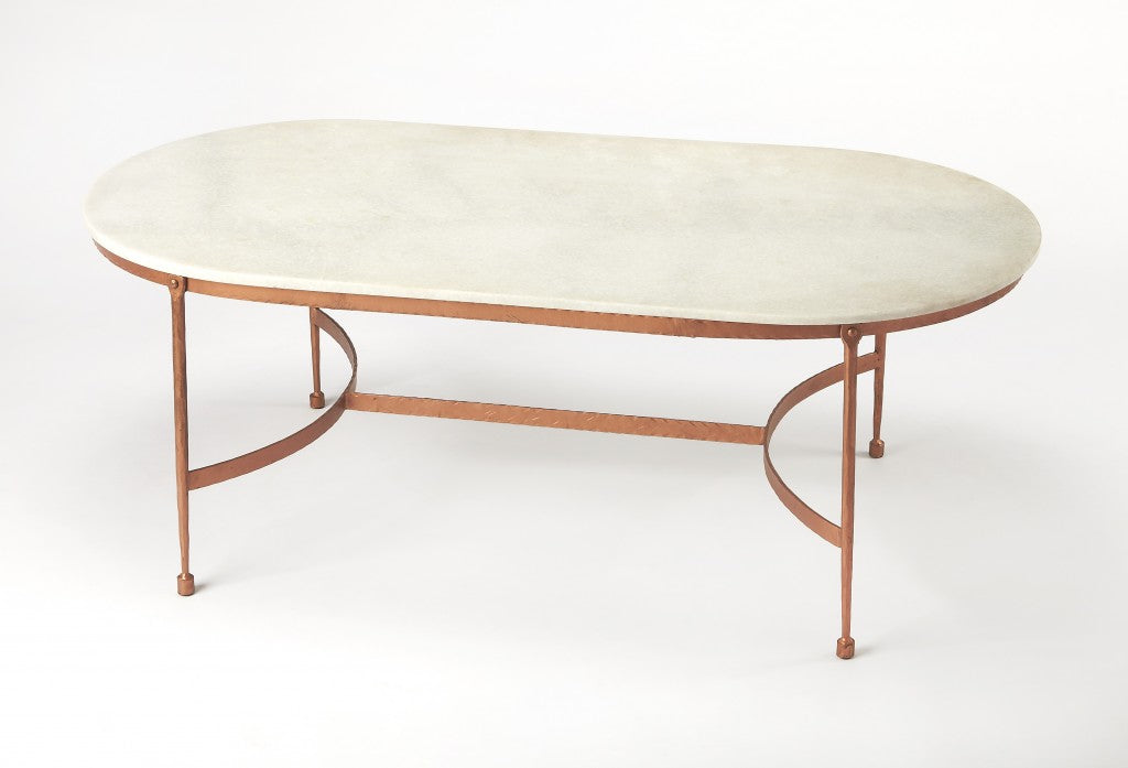 Modern White Marble Coffee Table By Homeroots | Coffee Tables | Modishstore