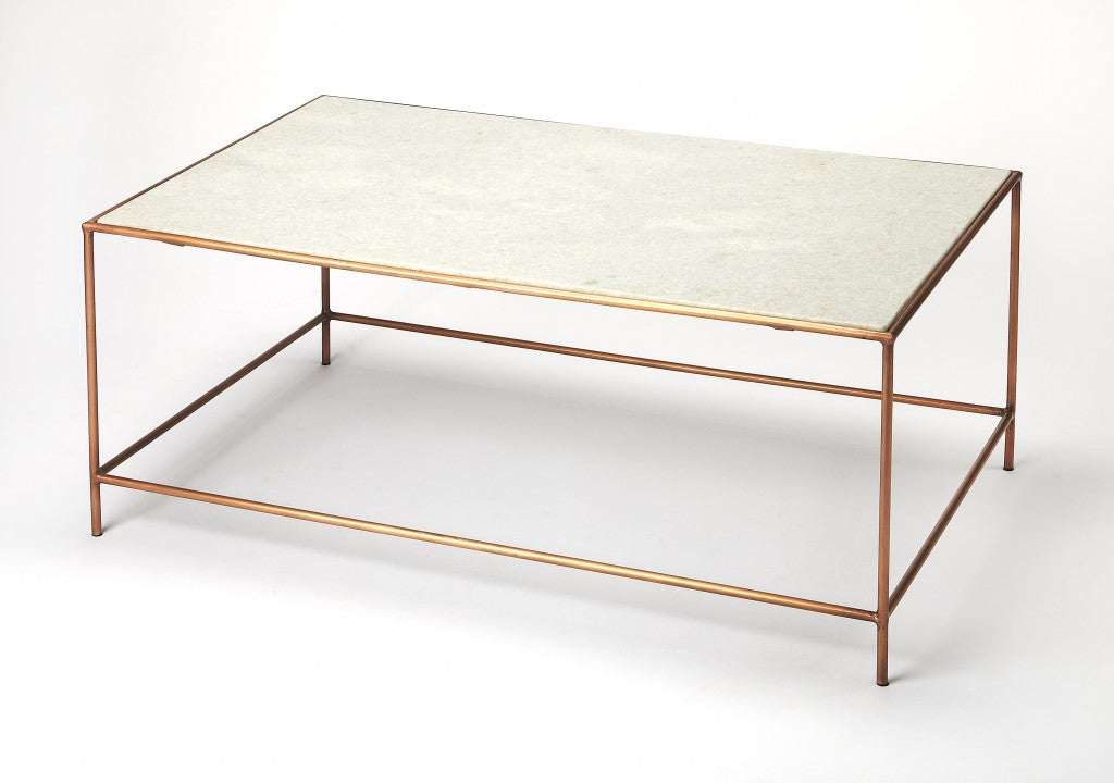Classic White Marble Coffee Table By Homeroots | Coffee Tables | Modishstore