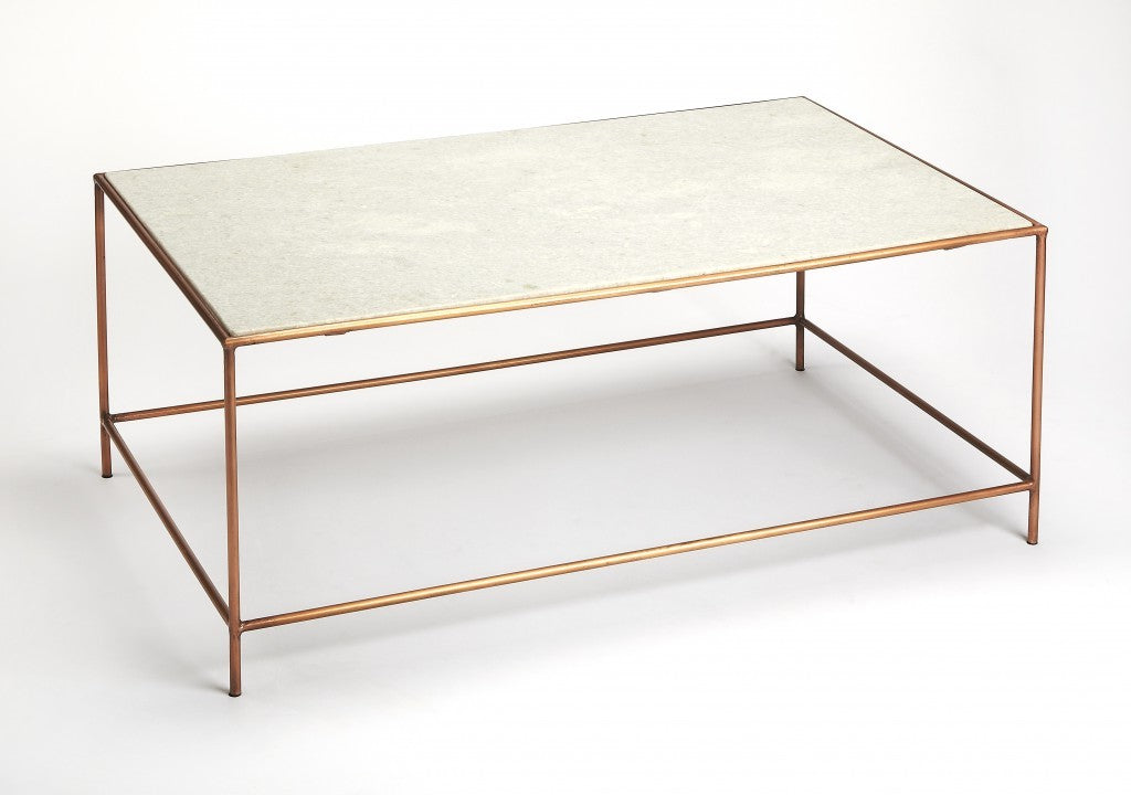 Classic White Marble Coffee Table By Homeroots | Coffee Tables | Modishstore - 2