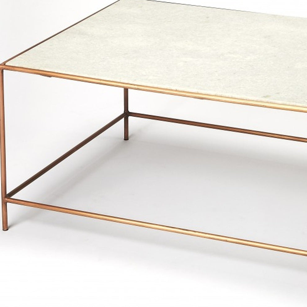 Classic White Marble Coffee Table By Homeroots | Coffee Tables | Modishstore - 4