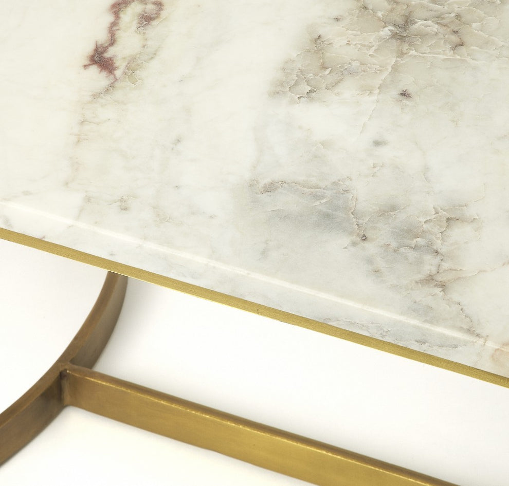 Metal and Marble Coffee Table By Homeroots | Coffee Tables | Modishstore - 3