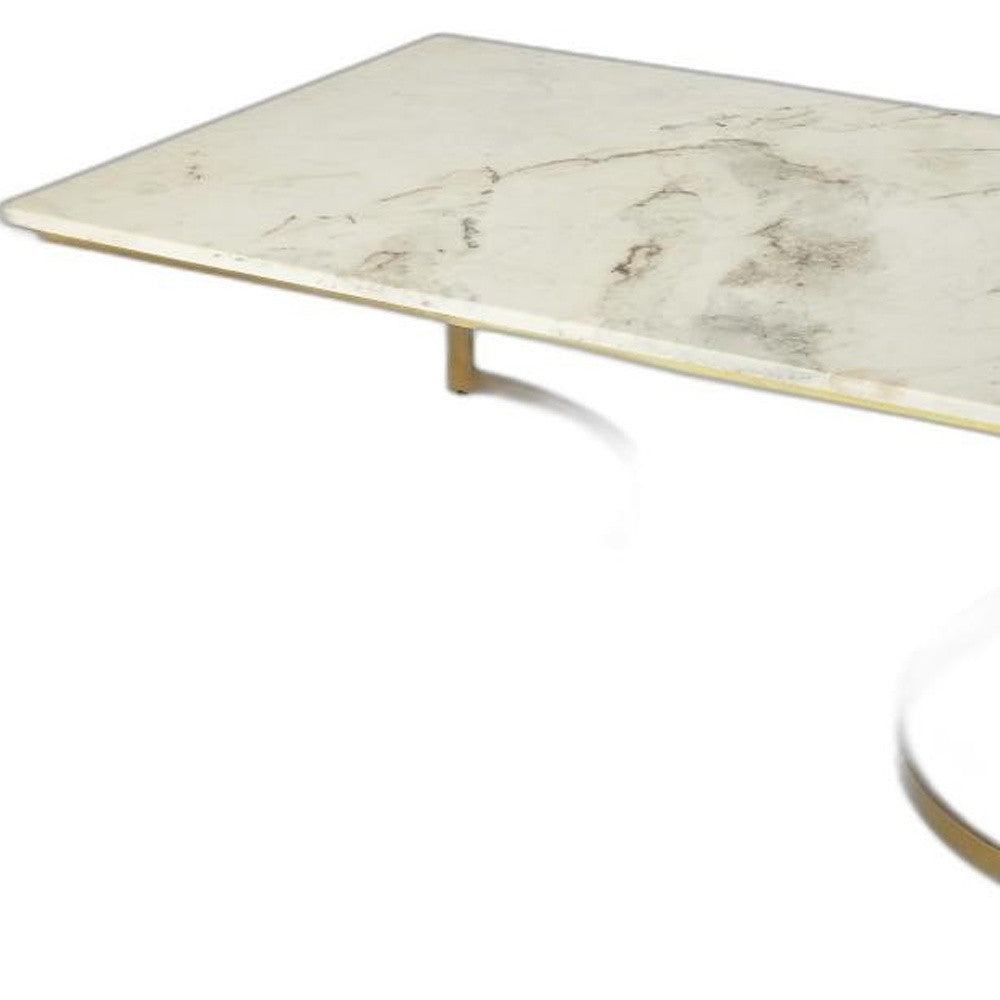 Metal and Marble Coffee Table By Homeroots | Coffee Tables | Modishstore - 6