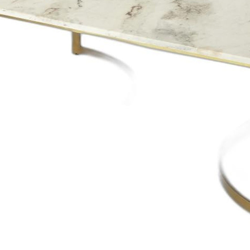 Metal and Marble Coffee Table By Homeroots | Coffee Tables | Modishstore - 7