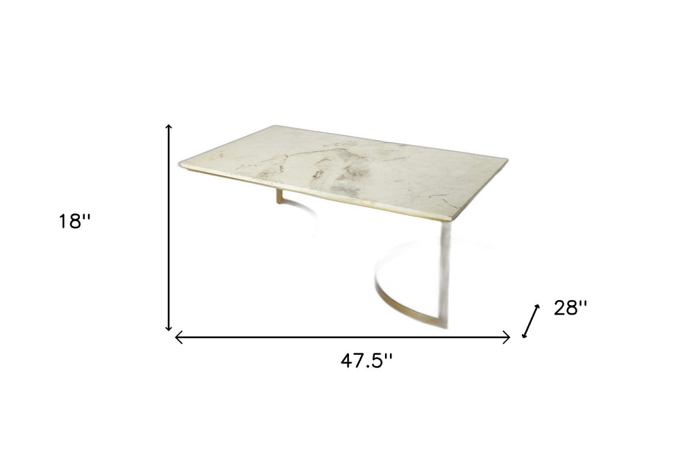 Metal and Marble Coffee Table By Homeroots | Coffee Tables | Modishstore - 8