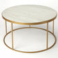 White Marble Coffee Table By Homeroots - 389941 | Coffee Tables | Modishstore