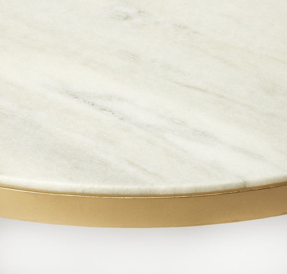 White Marble Coffee Table By Homeroots - 389941 | Coffee Tables | Modishstore - 2