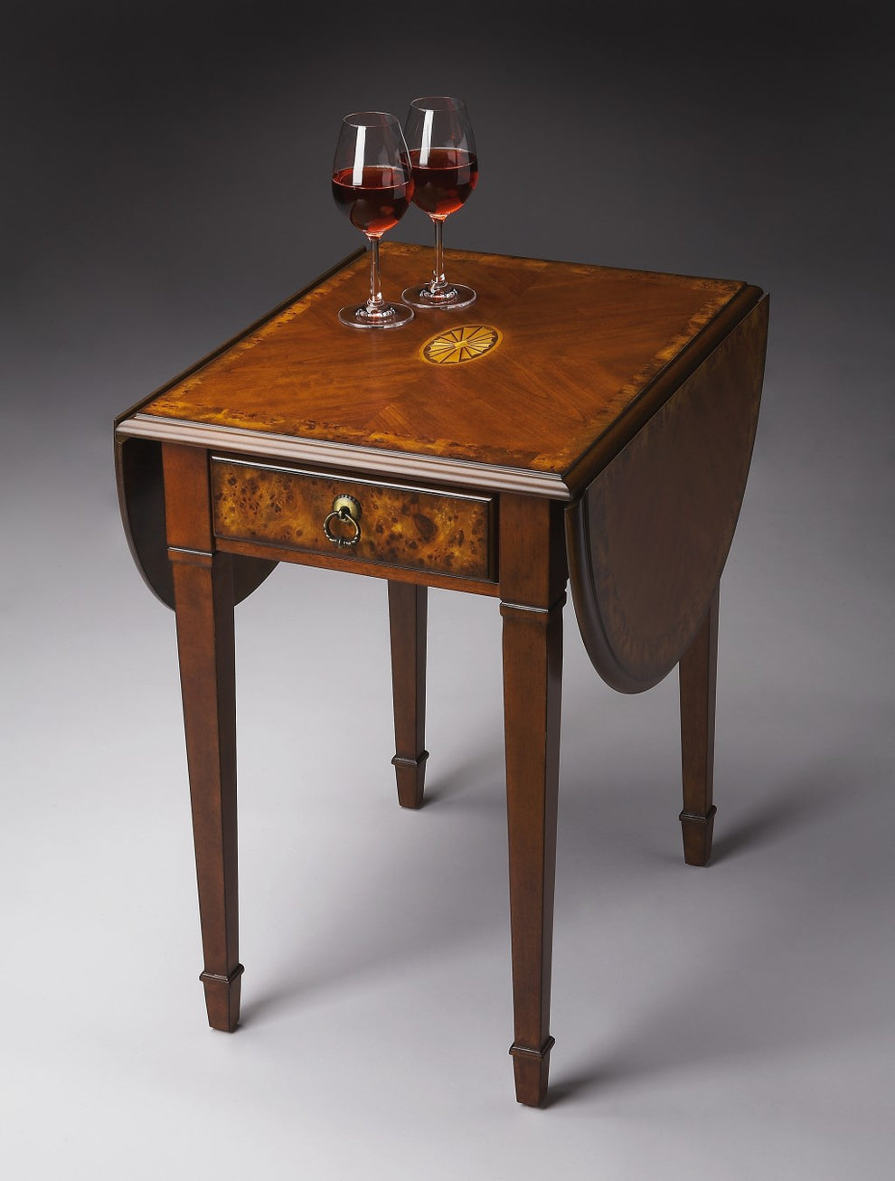 Olive Ash Burl Pembroke Table By Homeroots | Coffee Tables | Modishstore - 6